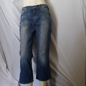 Lucky Brand by Gene Montesano Whiskers Denim Ombre Blue Jeans Crop Size 4